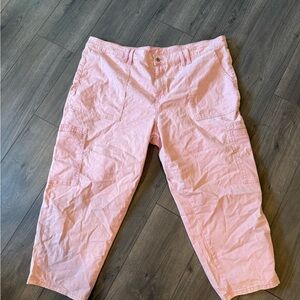Pink Cargo Capri Pants